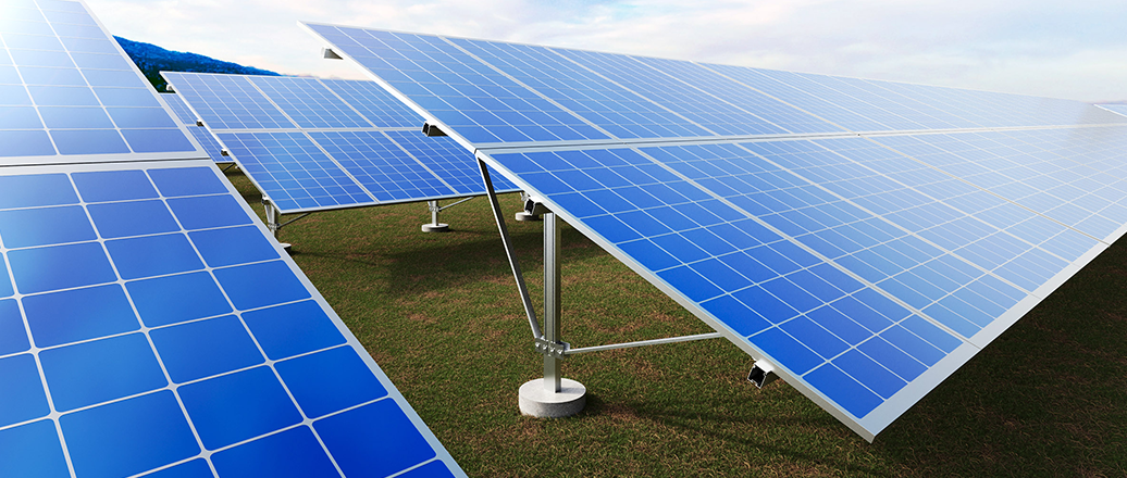 solar panels on a field