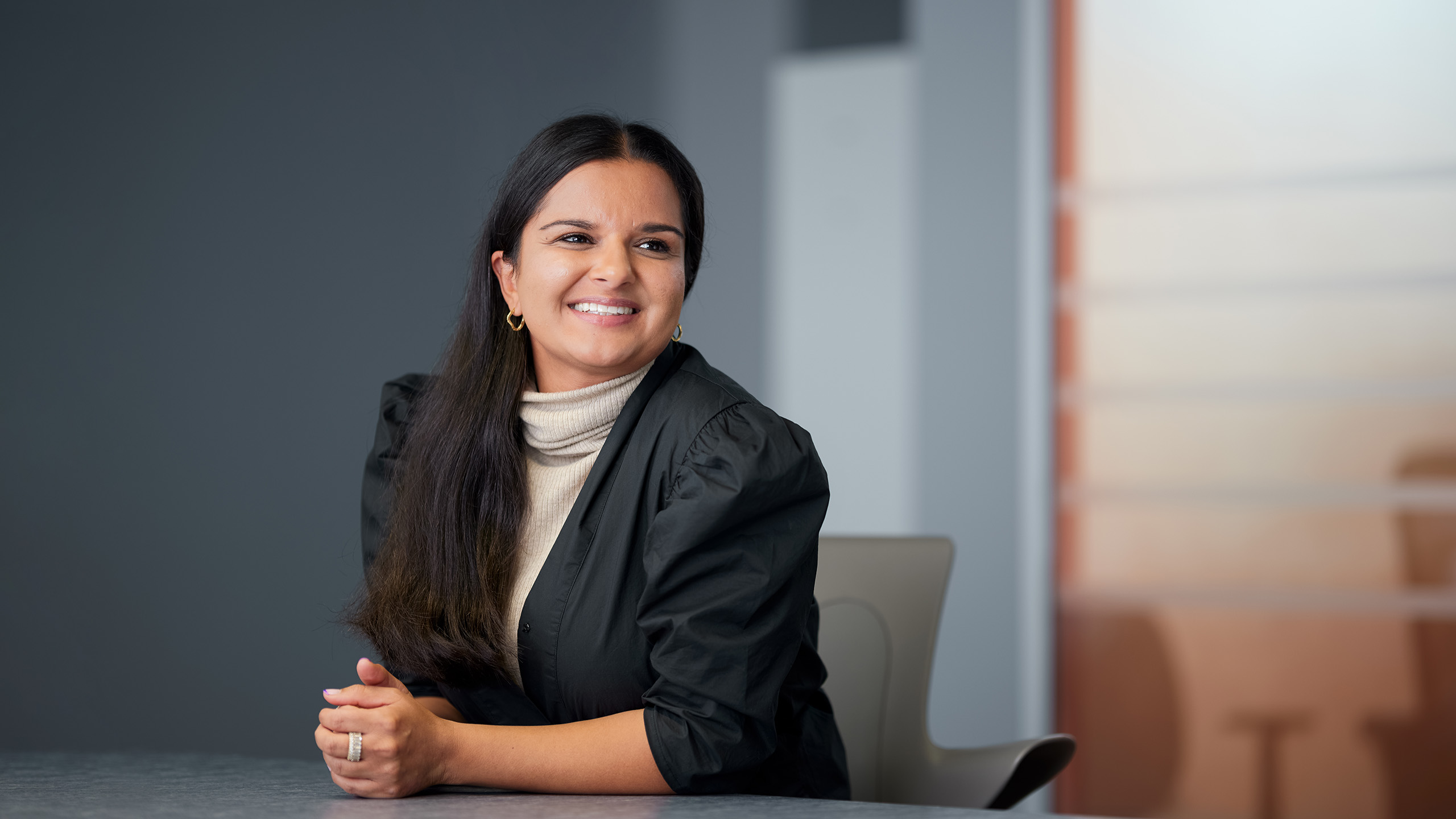 a person sitting at a table