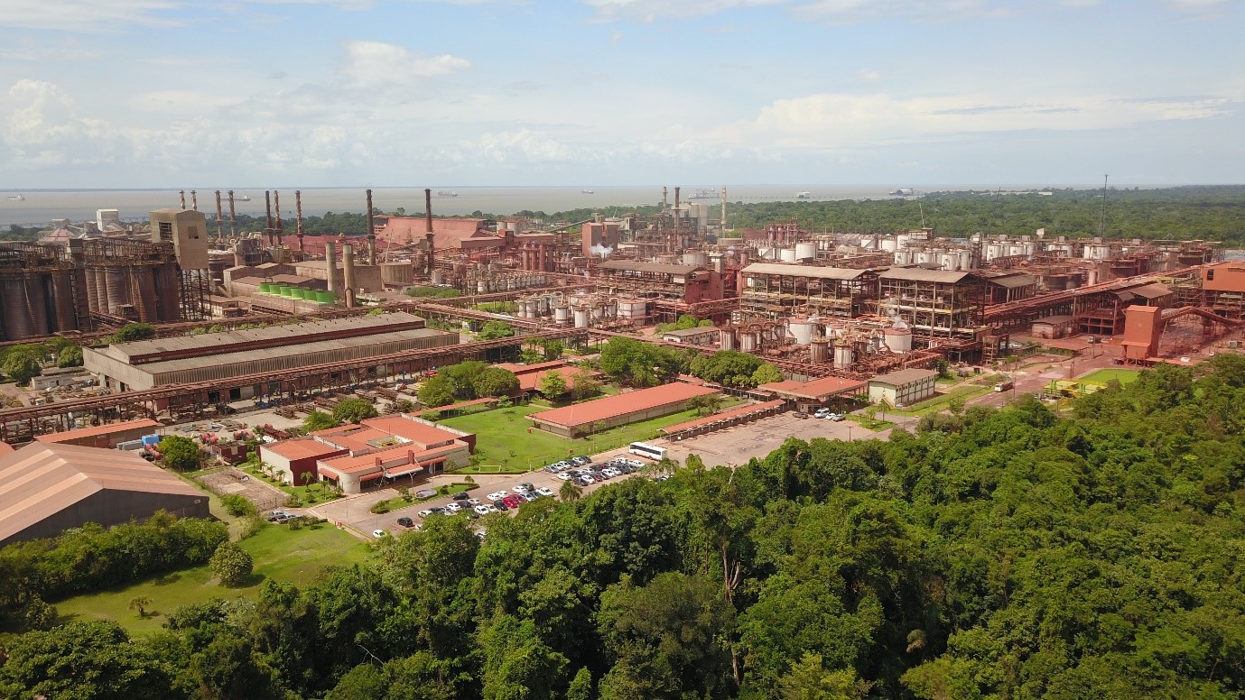 an aerial view of a factory
